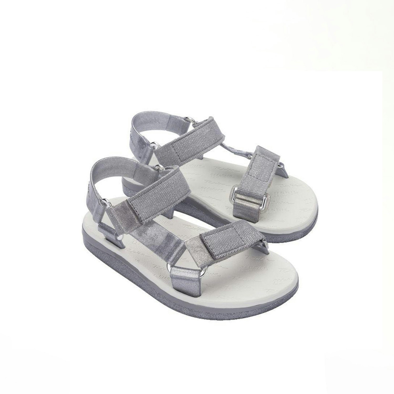 Papete Rider de PVC con glitter blanco y gris