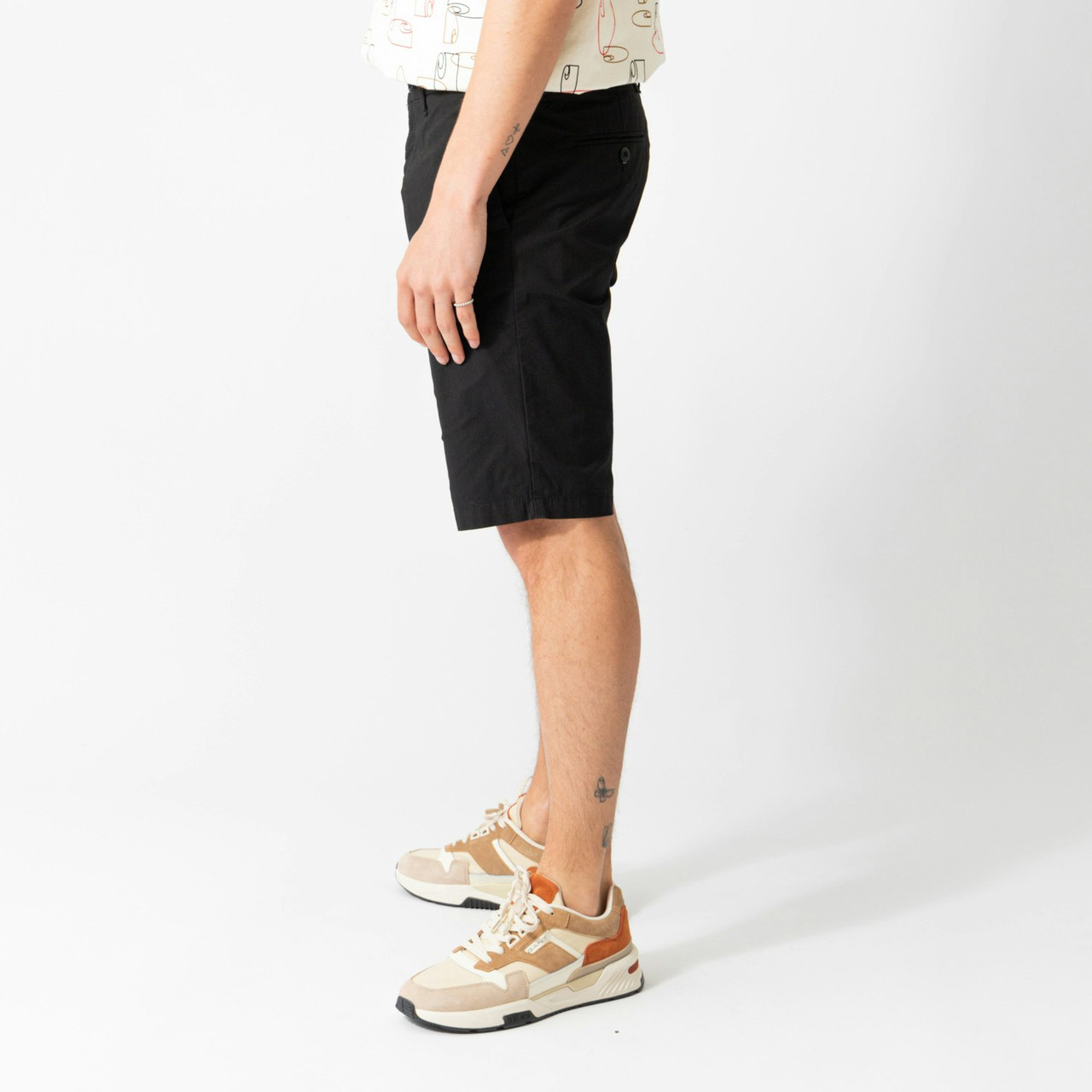 Short Sid de algodón con elastano lavado negro