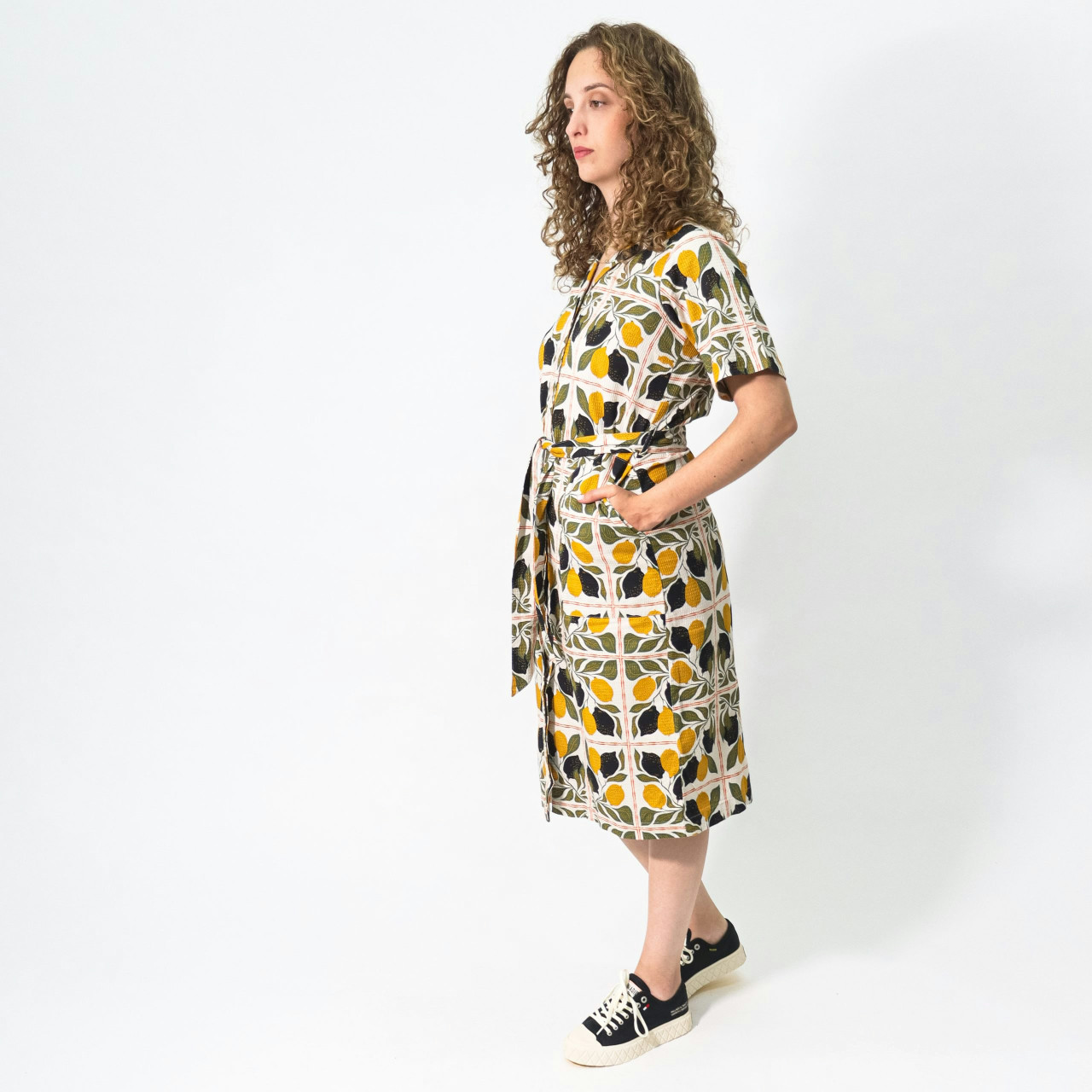 Vestido camisa Orrefors con estampado Lemon Tiles