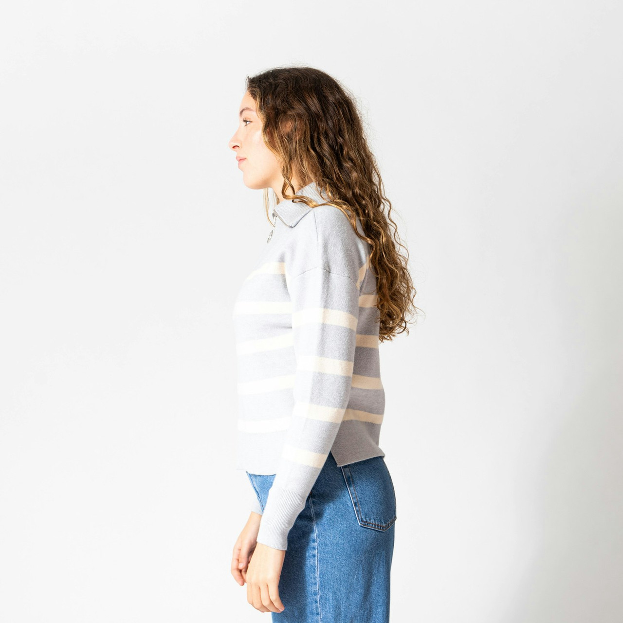 Blusa Saba de rayas con cuello alto