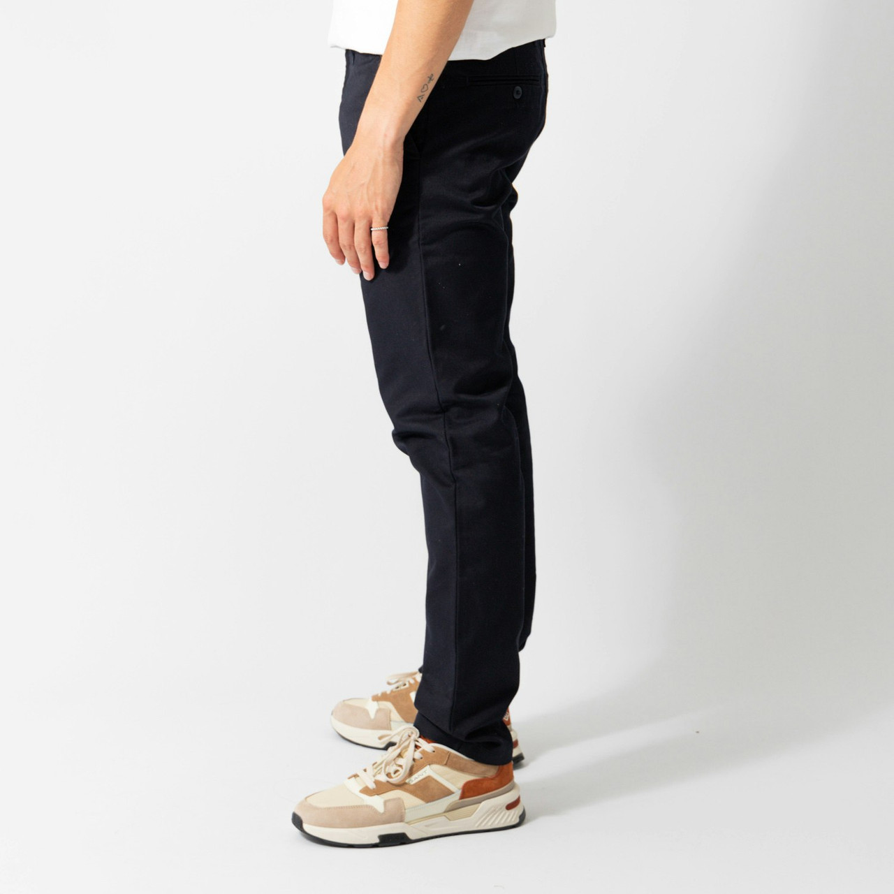 Sid Pant cotton waxed finish - dark navy