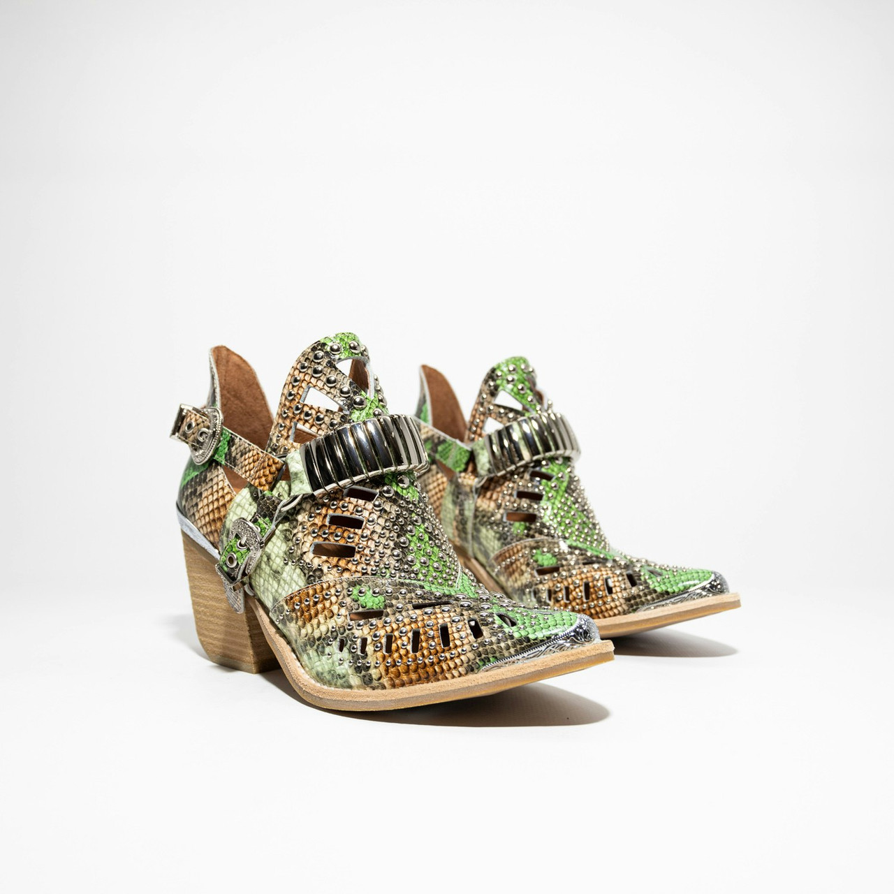 Botines de piel verdes
