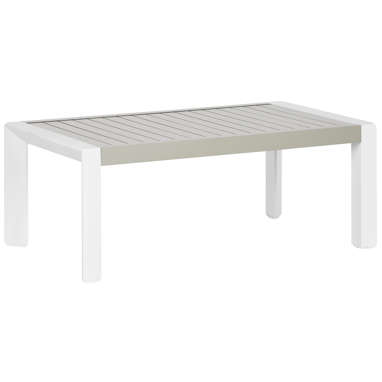 Mesa de jardín Castella de aluminio con tablero acanalado