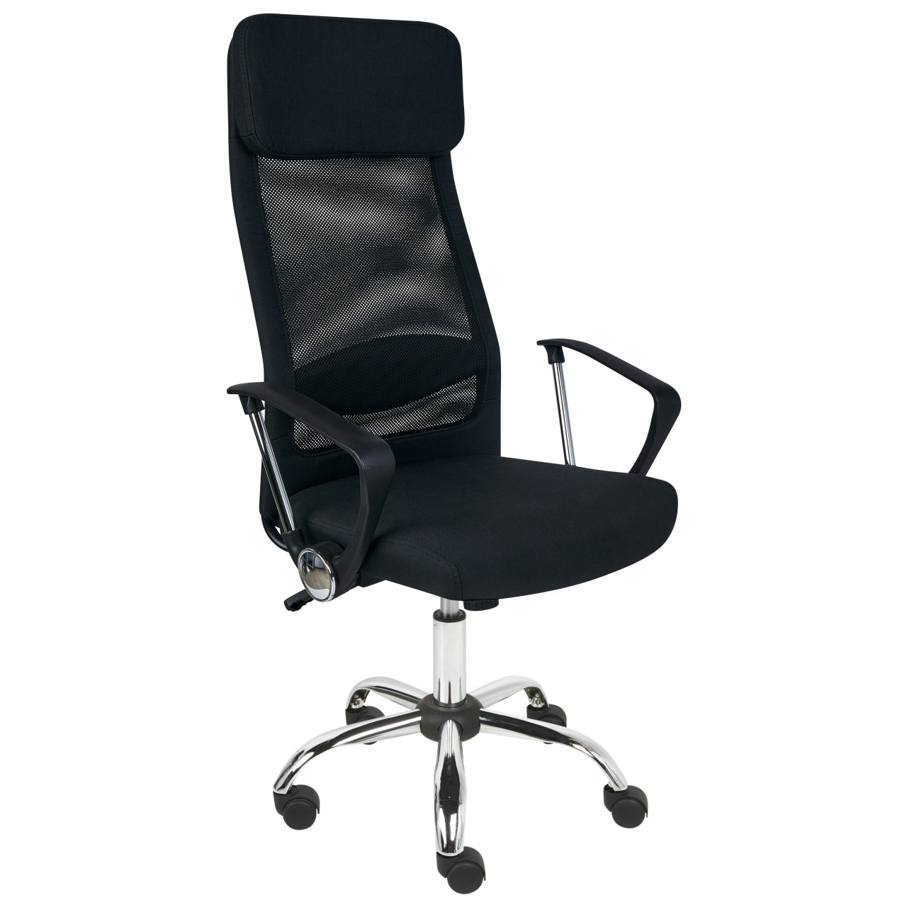 Pioneer II office chair in synthetic linen with headrest