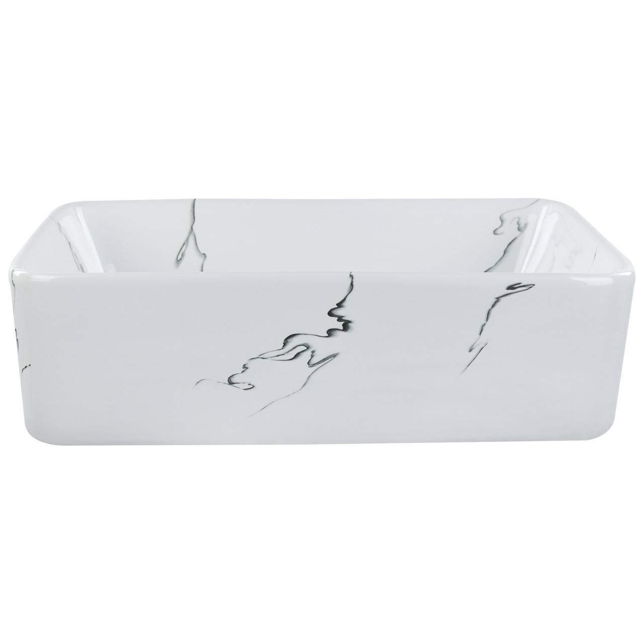 Hopi ceramic countertop washbasin white rectangular