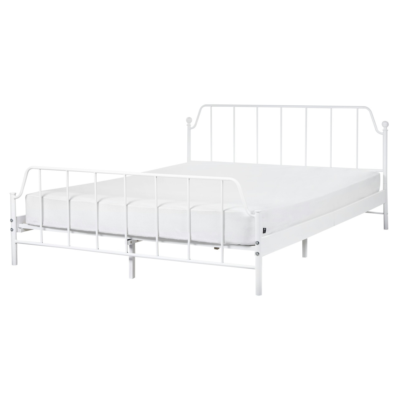 Mauressac metal double bed white