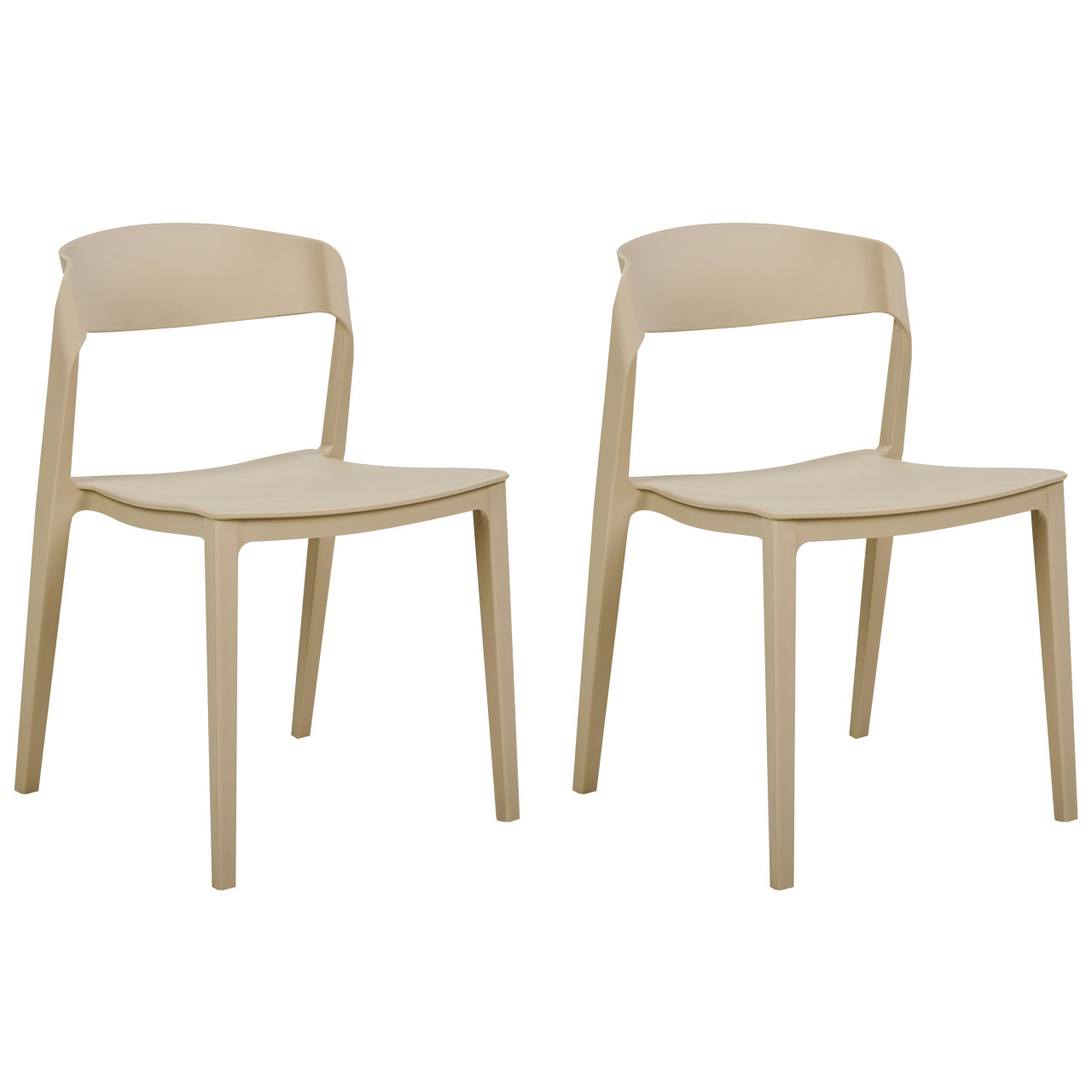 Juego de 2 sillas de comedor Somers en polipropileno crema