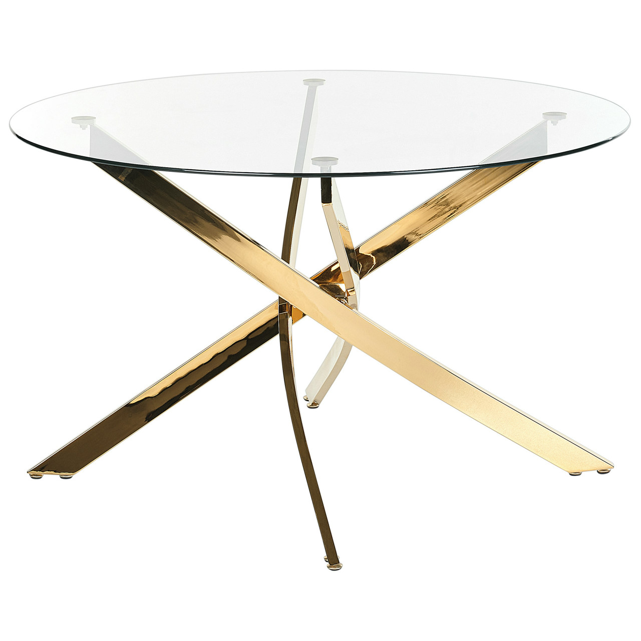Mesa de comedor Maramo vidrio templado con base cromada