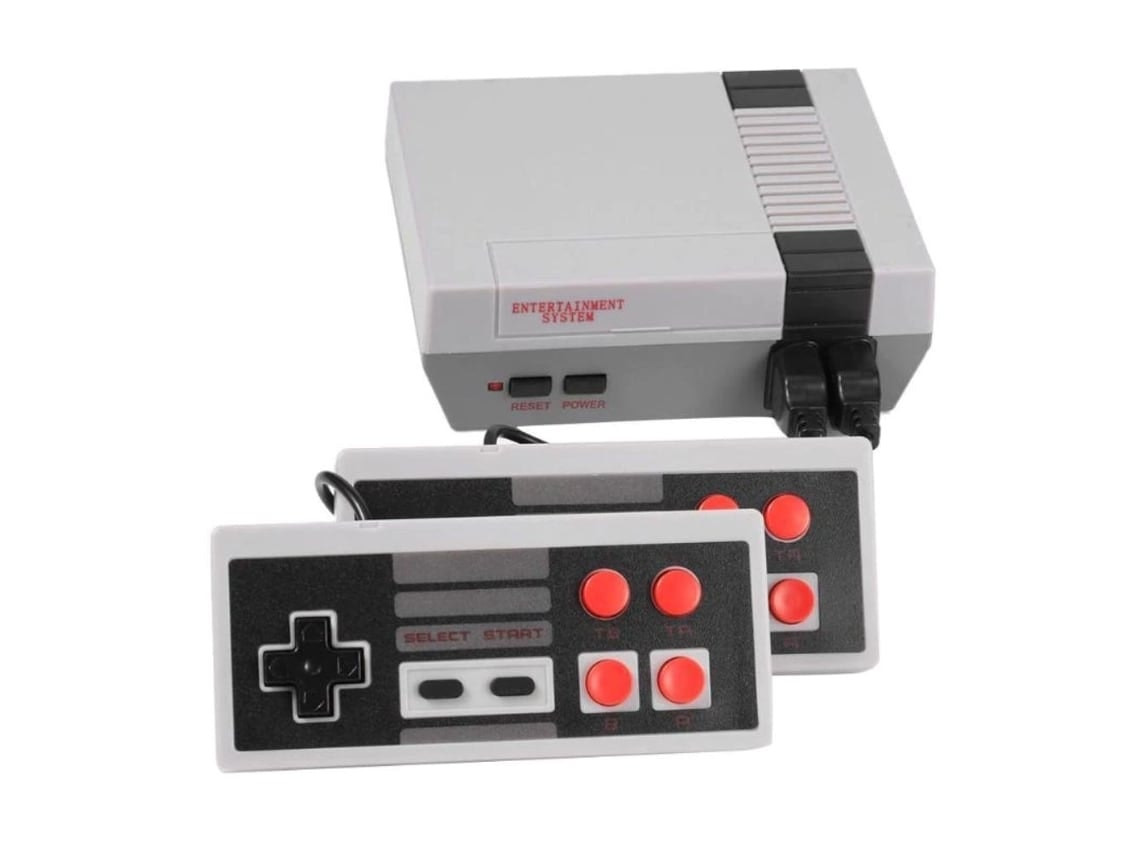 Consola compacta 8 bits con 620 juegos y 2 mandos con cable