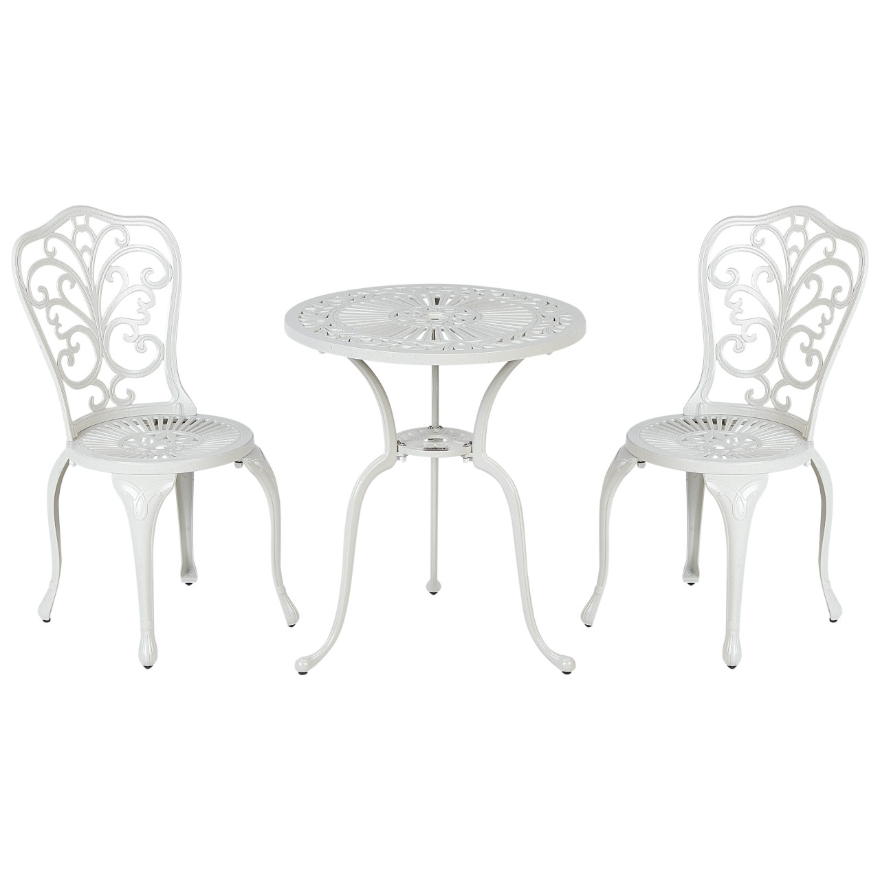 Conjunto bistró Triora en aluminio blanco