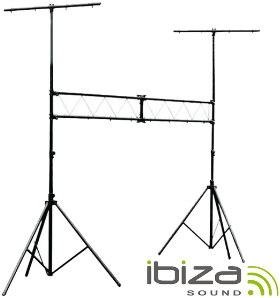 Soporte de iluminación con 2 trípodes y barra triangular 2,4-4 m 70 kg