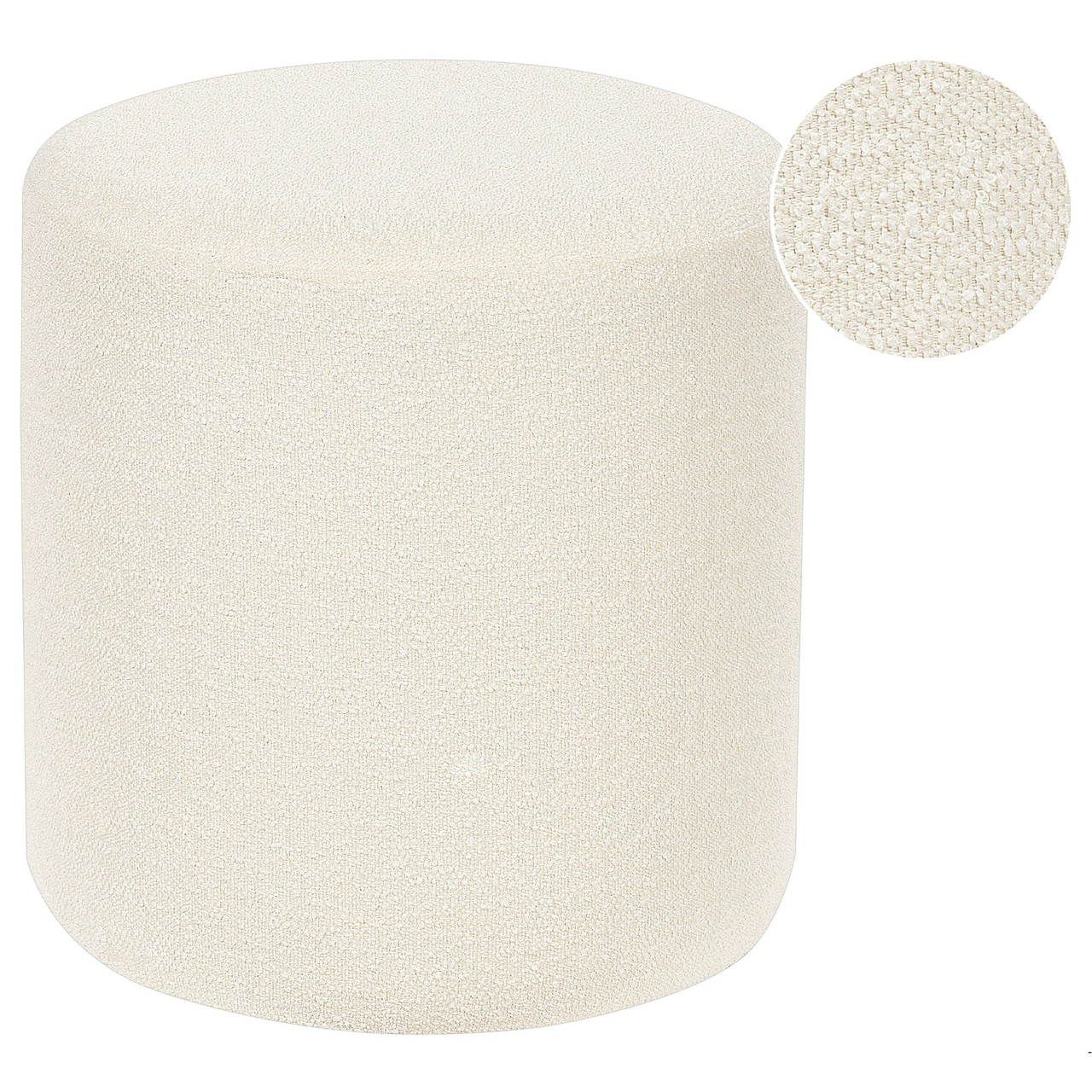 Moab pouf in bouclé white