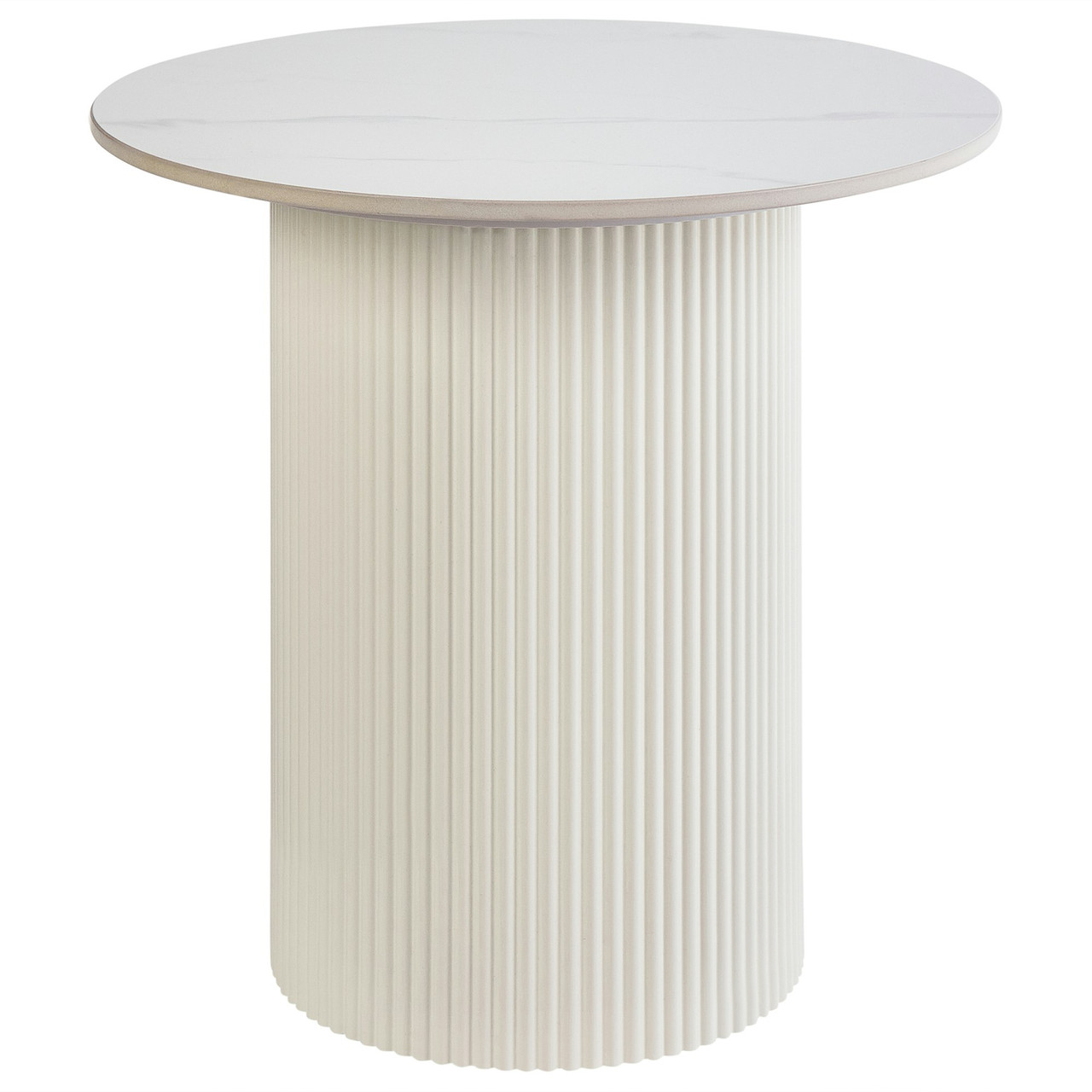 Mesa auxiliar Leona piedra sinterizada crema