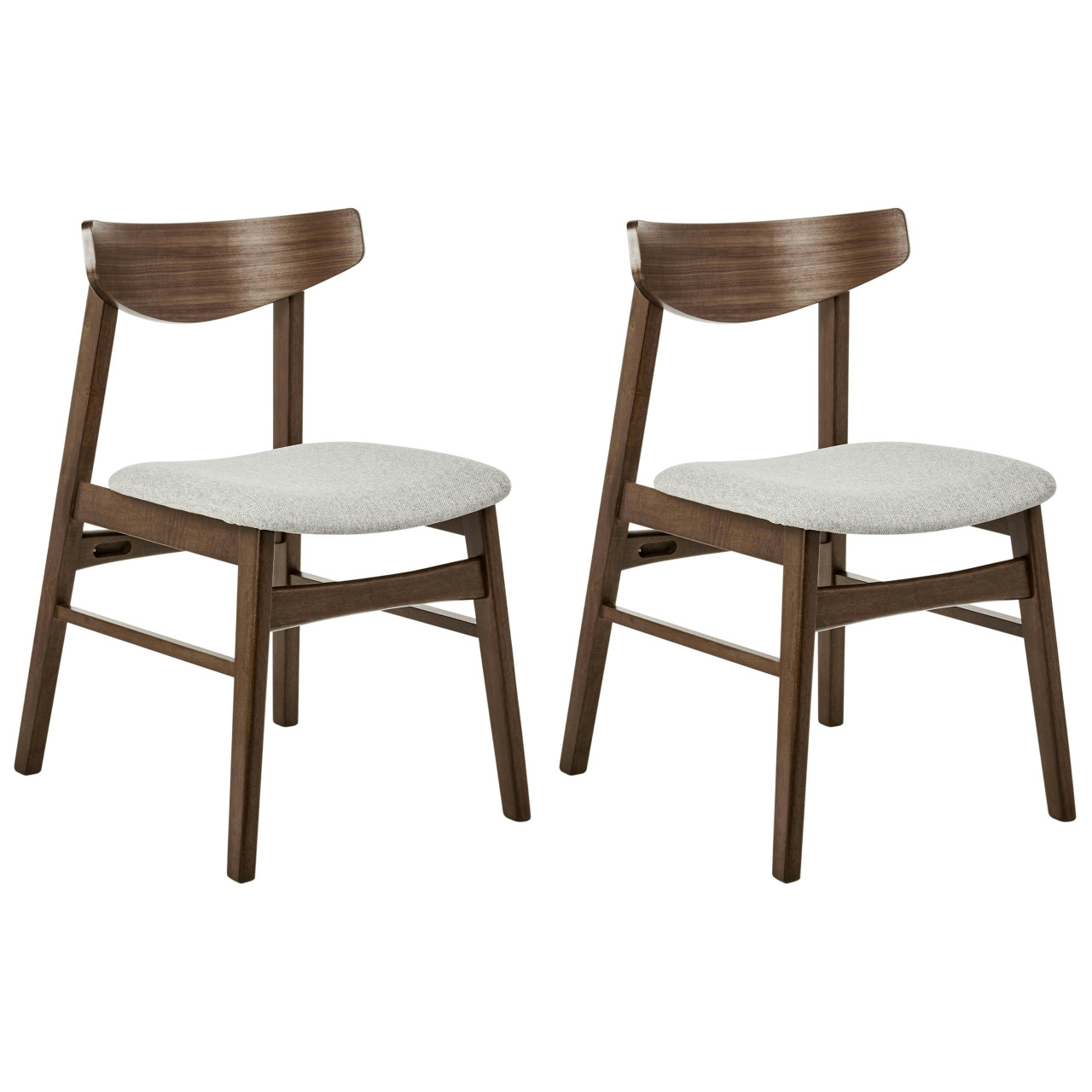 Smiley dining chairs in rubberwood, set of 2