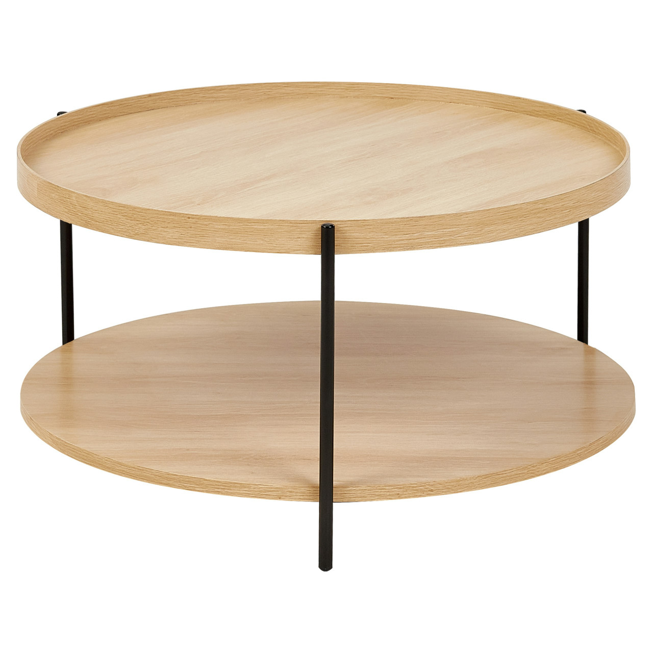 Lander coffee table MDF and metal light wood