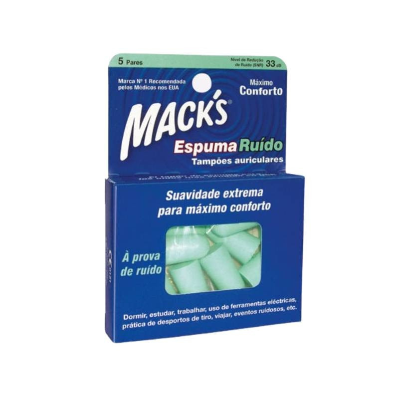 Mack's Espuma Ruído Tampões Auriculares 5 Pares