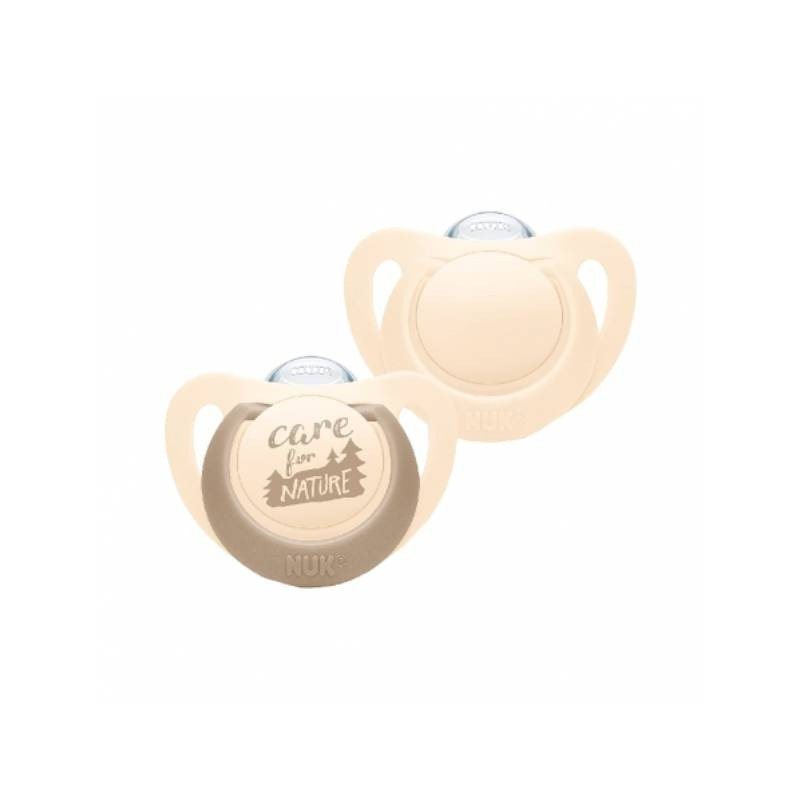 Chupetes de silicona pack 2 beige