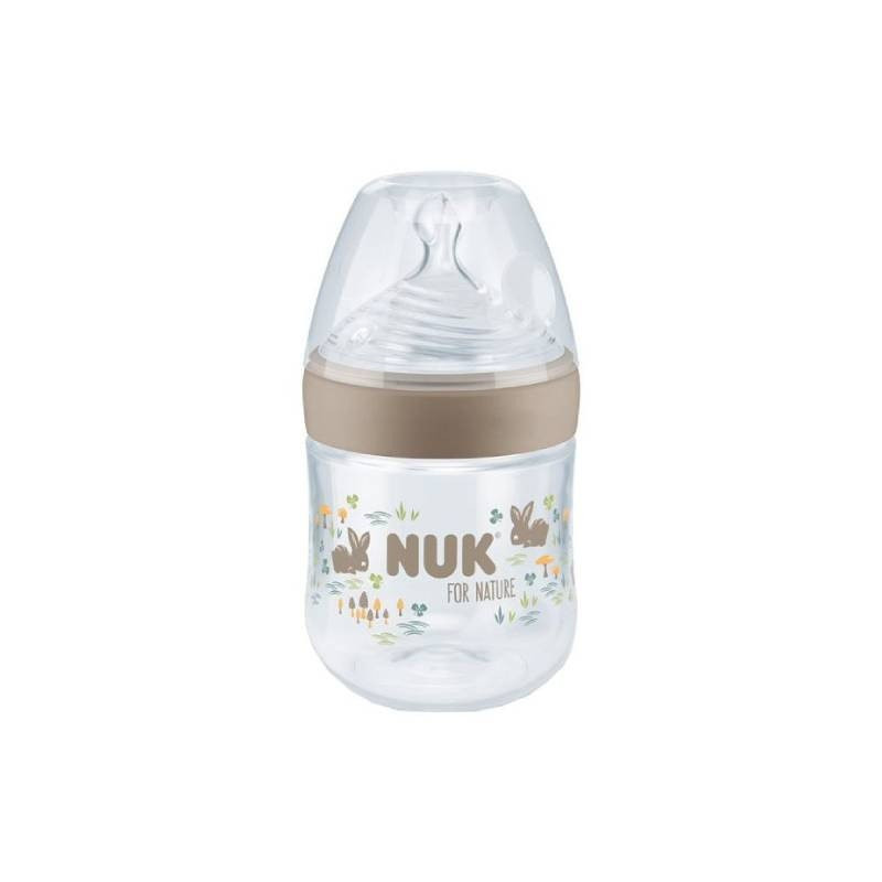 Sense silicone baby bottle with temperature indicator beige