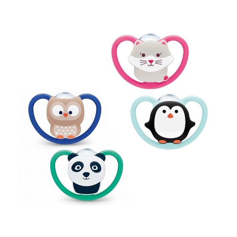 Nuk Space Chupetas Silicone Animais 6-18M