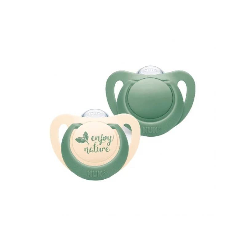 Chupetes de silicona Pack de 2 Verde 6-18 meses