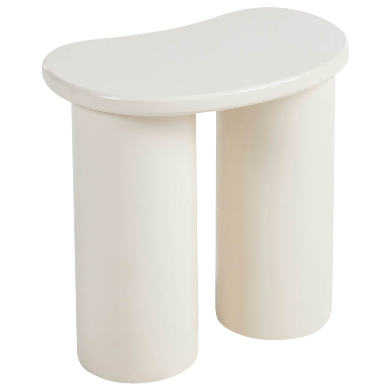 Mesa auxiliar Inglis en MDF blanco pintado