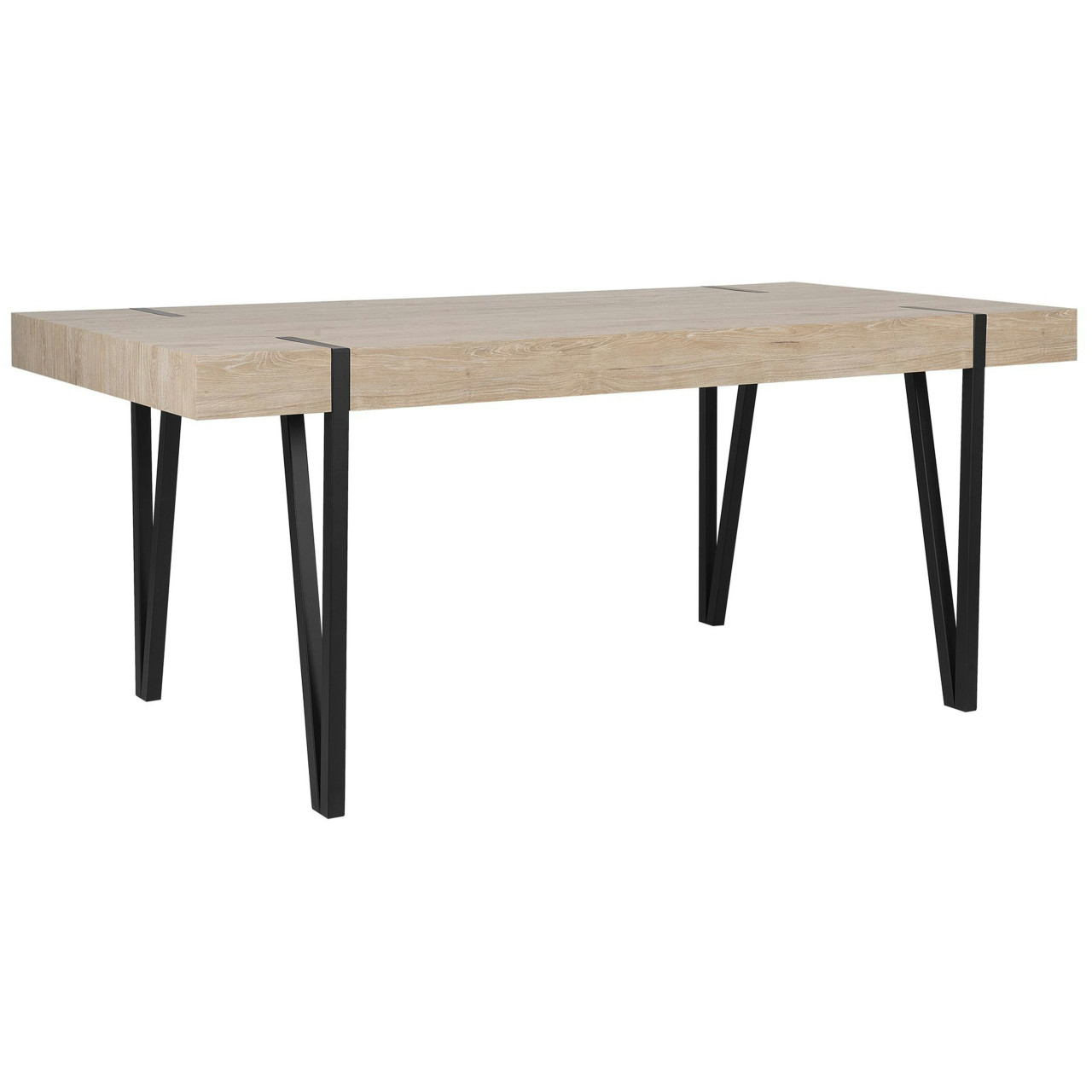 Mesa de comedor Adena MDF con patas de metal - madera clara