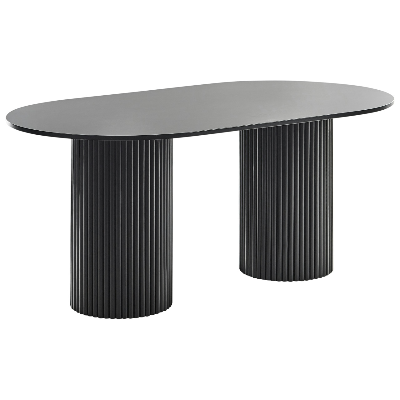 Mesa de comedor Sheridan oval MDF negro