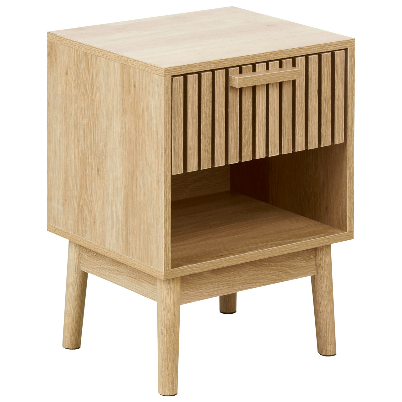 Lynwood bedside table in MDF and pine with drawer