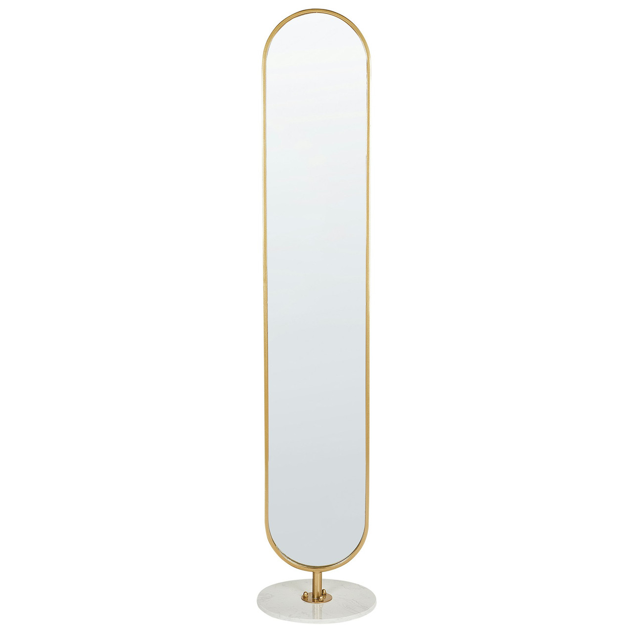 Moody mirror coat rack in aluminum with marble base