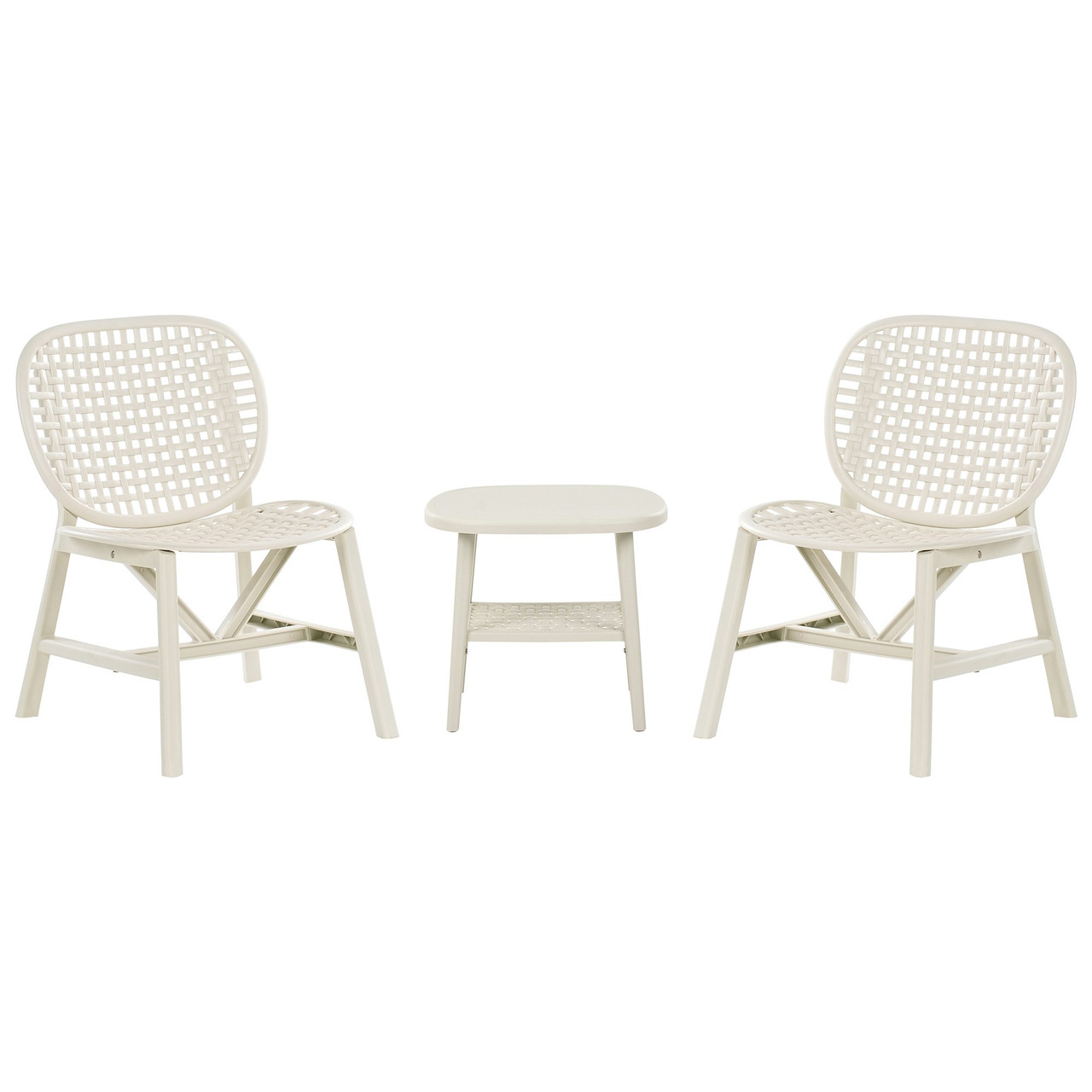 Conjunto de balcón Sicelle en polipropileno blanco crema