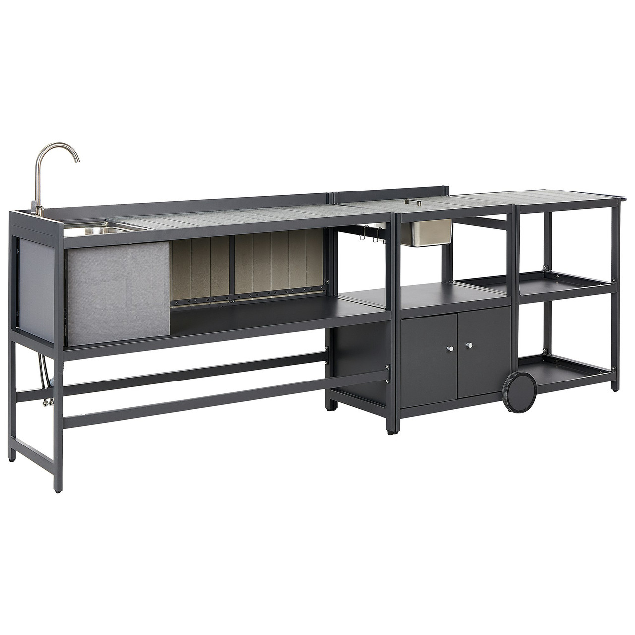 Cocina de jardín Ortisei en aluminio y madera sintética