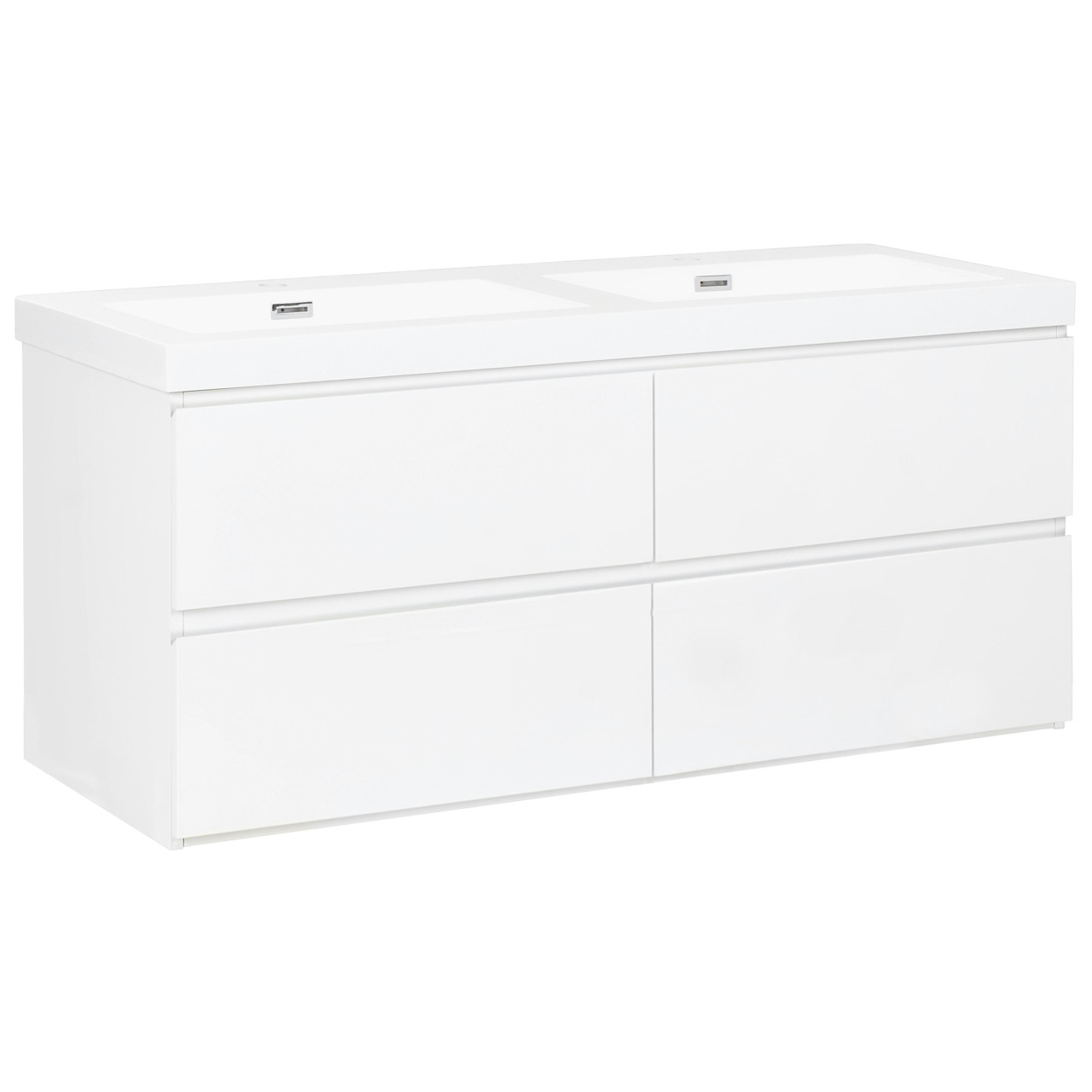 Wall cabinet with double sink Cardiel MDF white