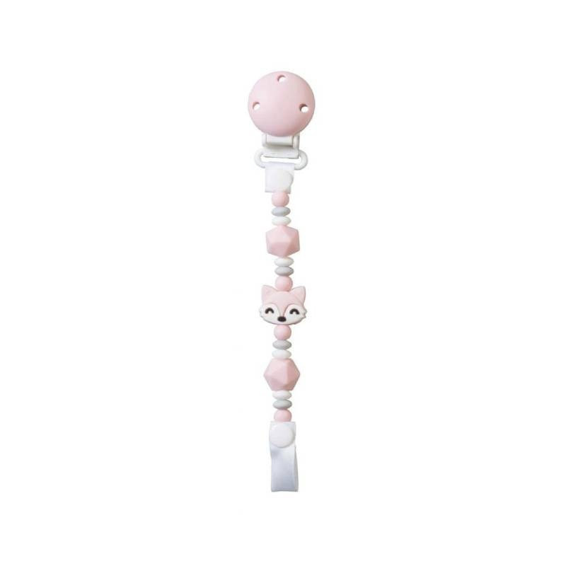 Portachupetes Foxy Rosa con Clip Ajustable