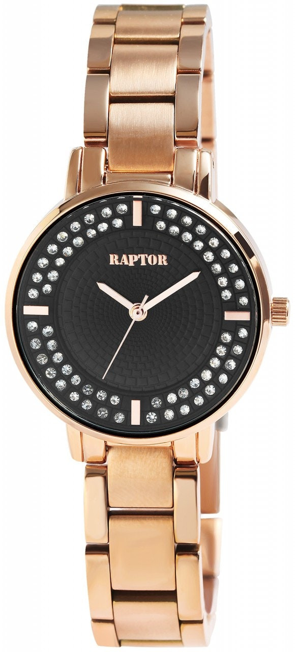 Reloj analógico acero inoxidable con esfera de piedras decorativas