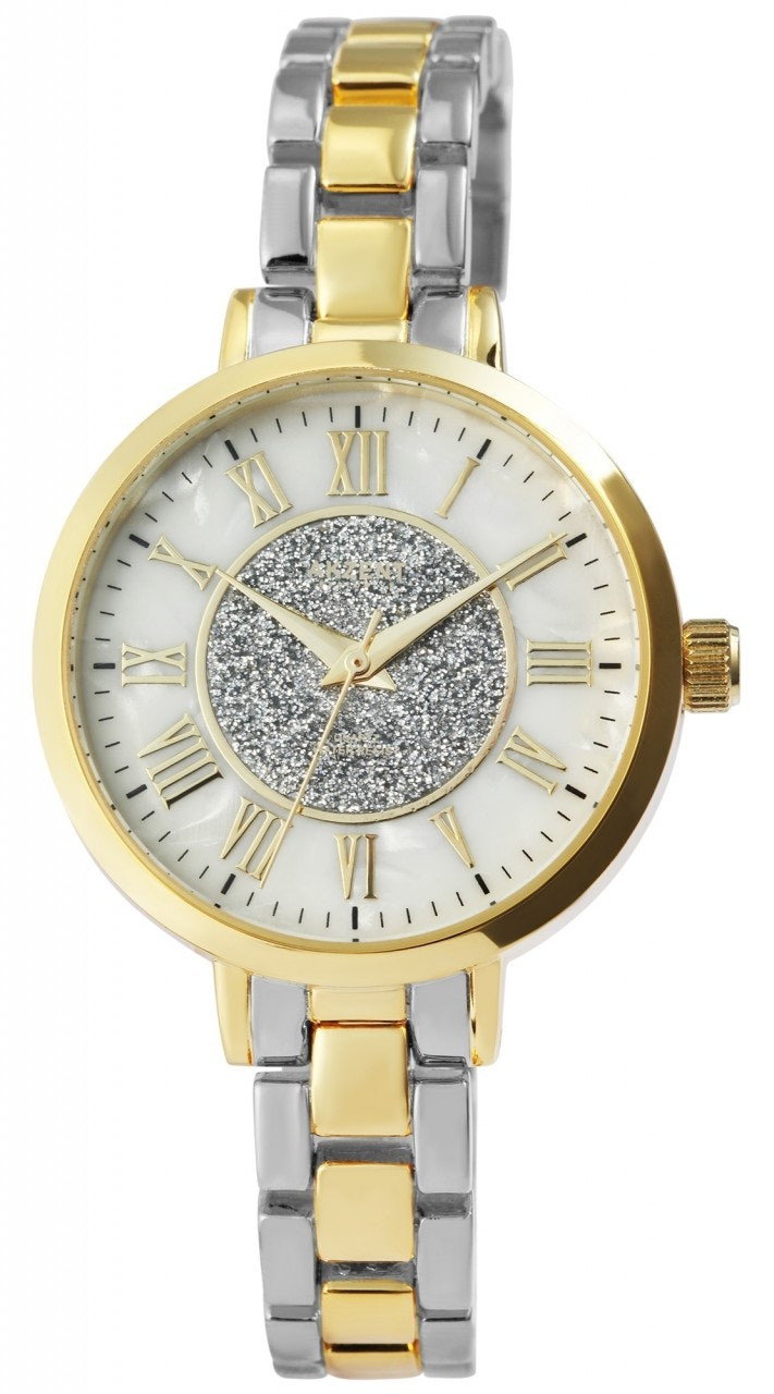 Reloj de cuarzo para mujer con brazalete de acero y esfera nacarada