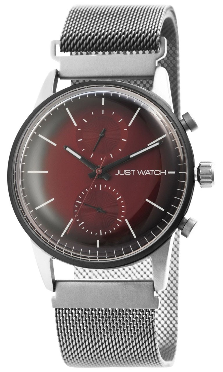 Men's wristwatch with stainless steel Milanese strap