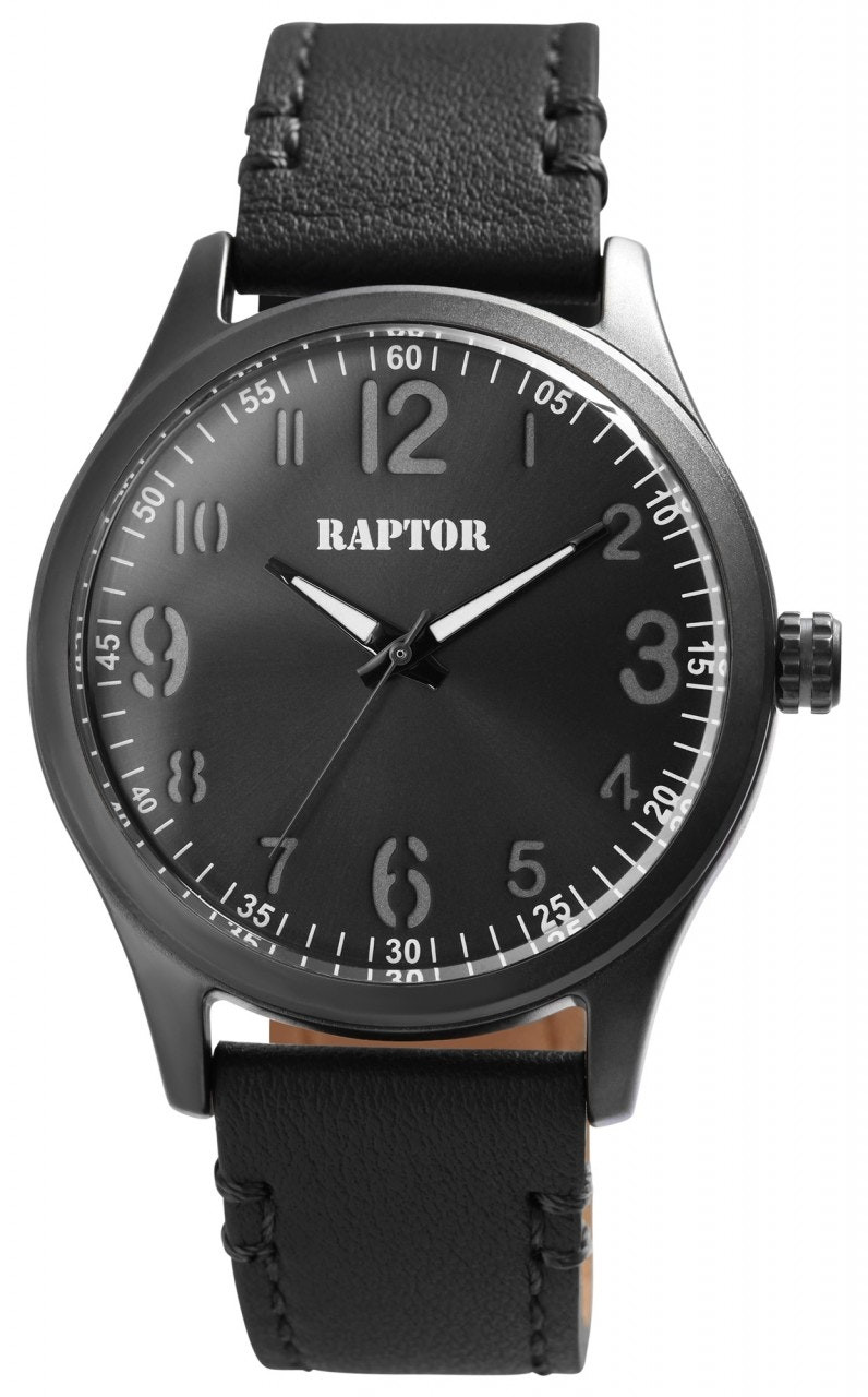 Reloj analógico metal correa piel genuina