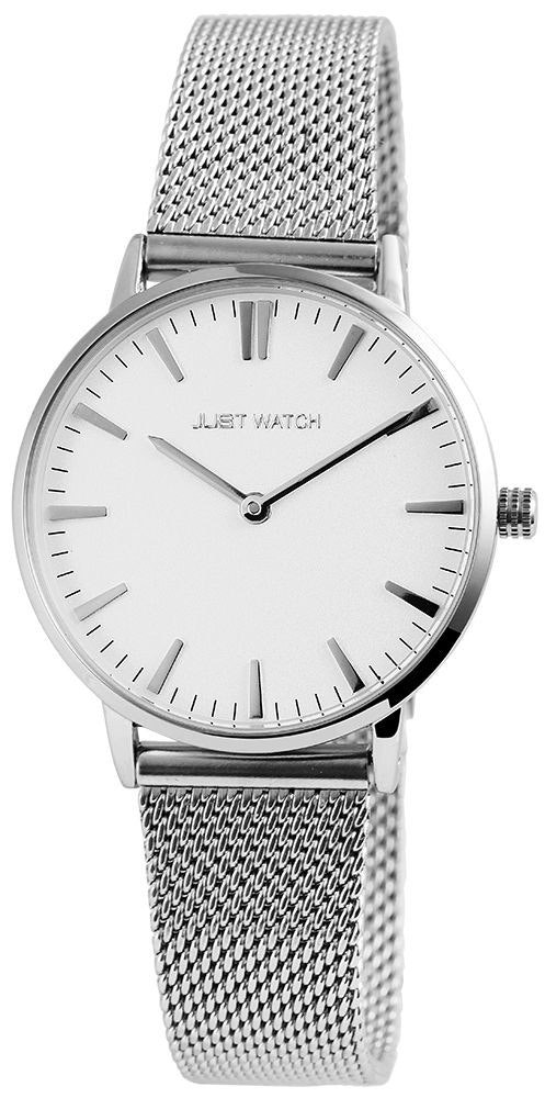 Reloj analógico de acero inoxidable con pulsera de malla