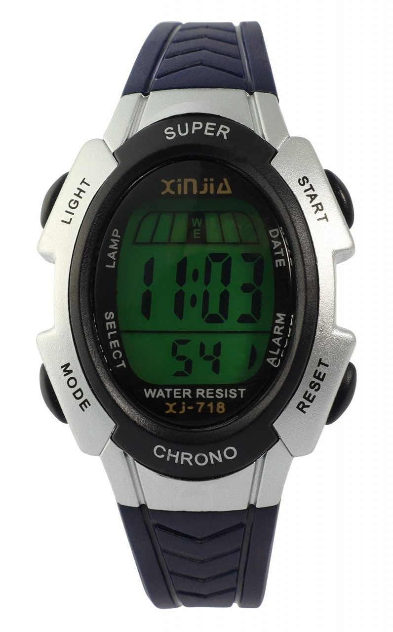 Reloj digital unisex con correa de TPU y caja oval de plástico