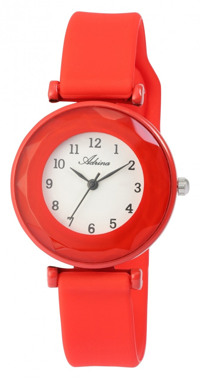 Reloj mujer caja metálica correa de silicona cristal mineral