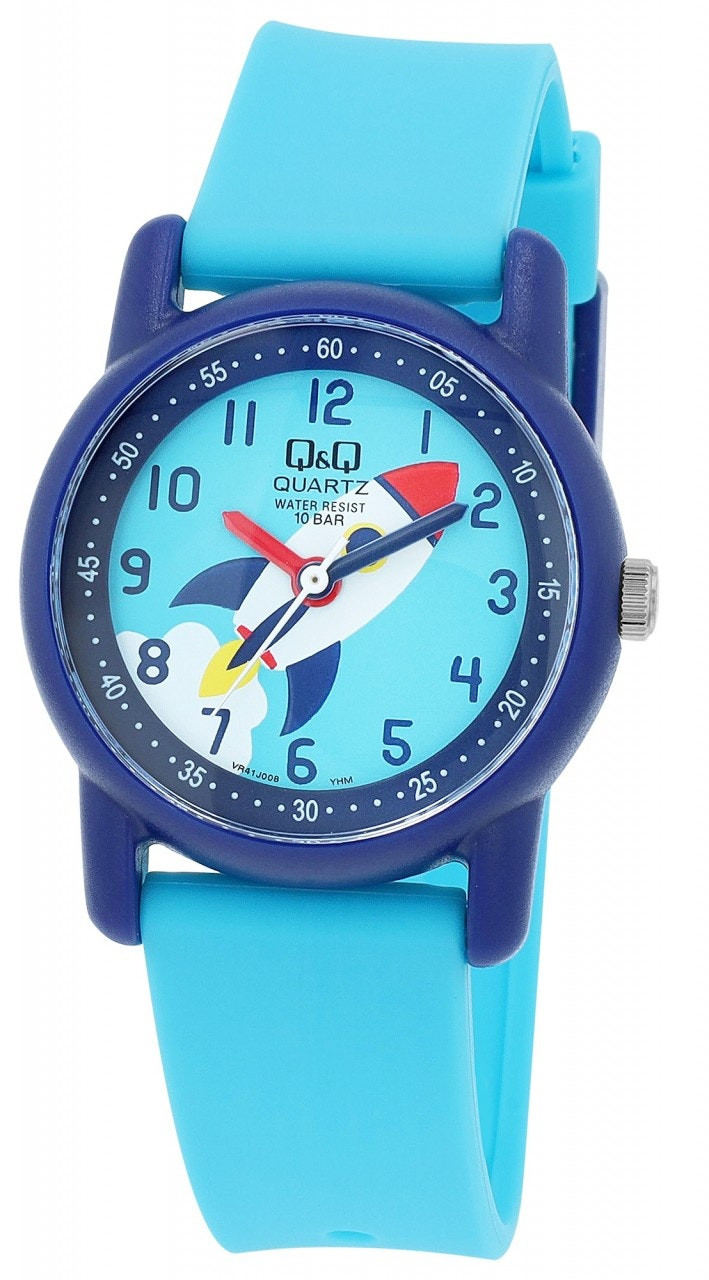 Reloj infantil con esfera de cohete y correa de silicona