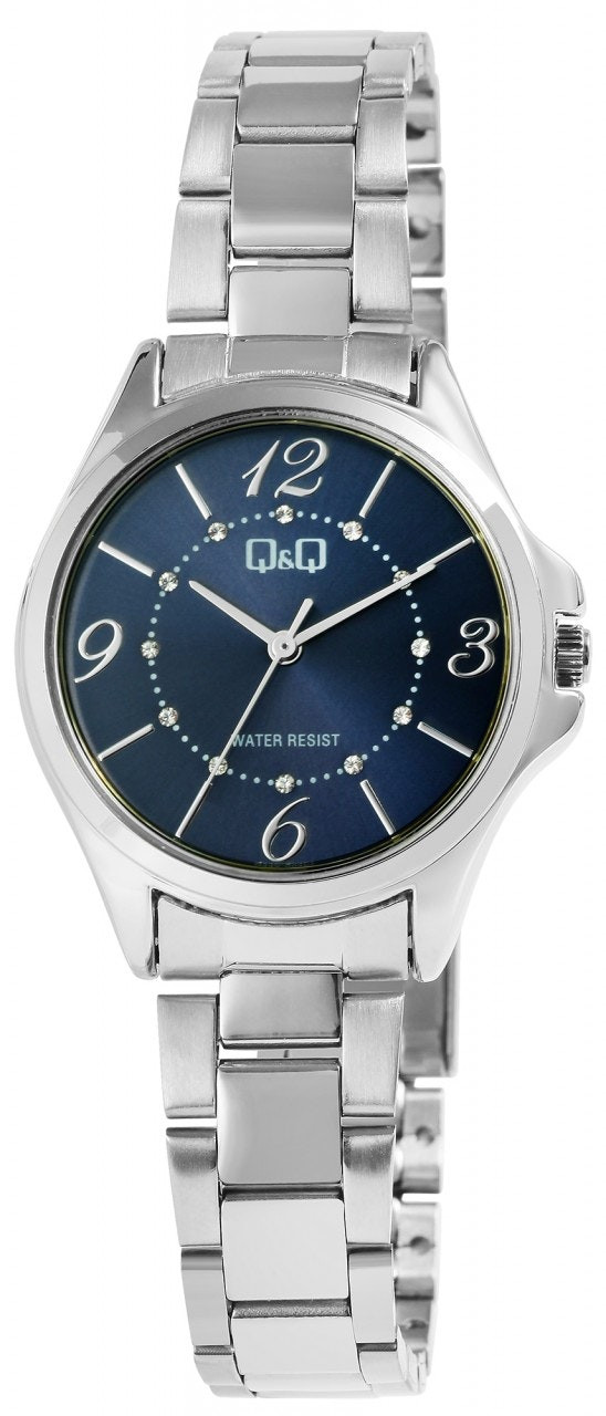 Analog stainless steel watch with mineral glass