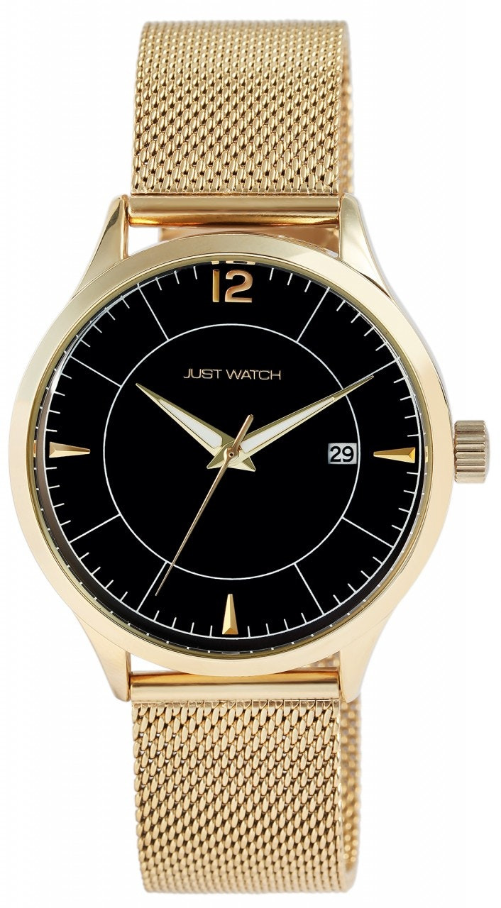 Reloj analógico masculino con brazalete milanesa en acero inoxidable