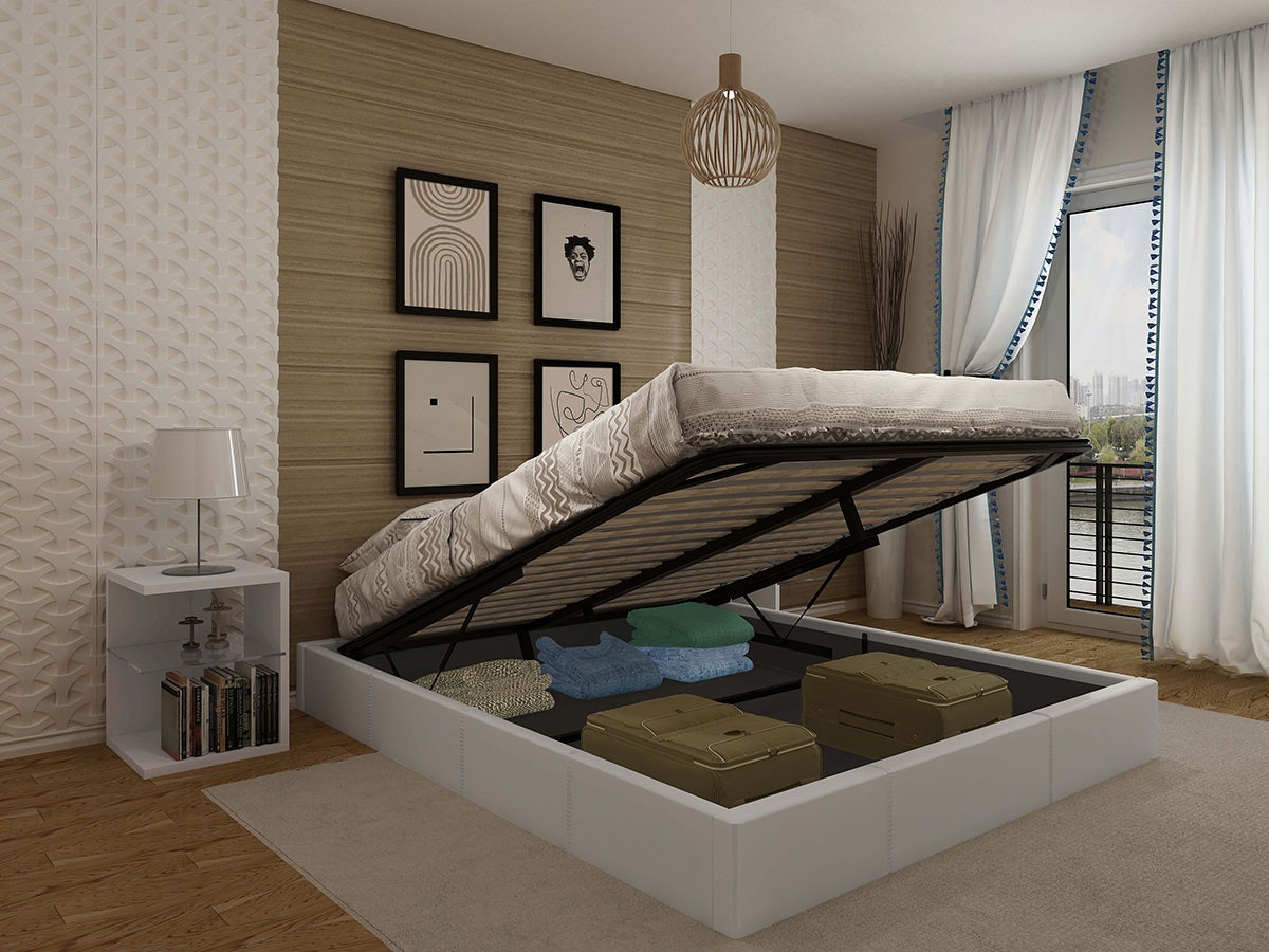 Home double divan base with storage white