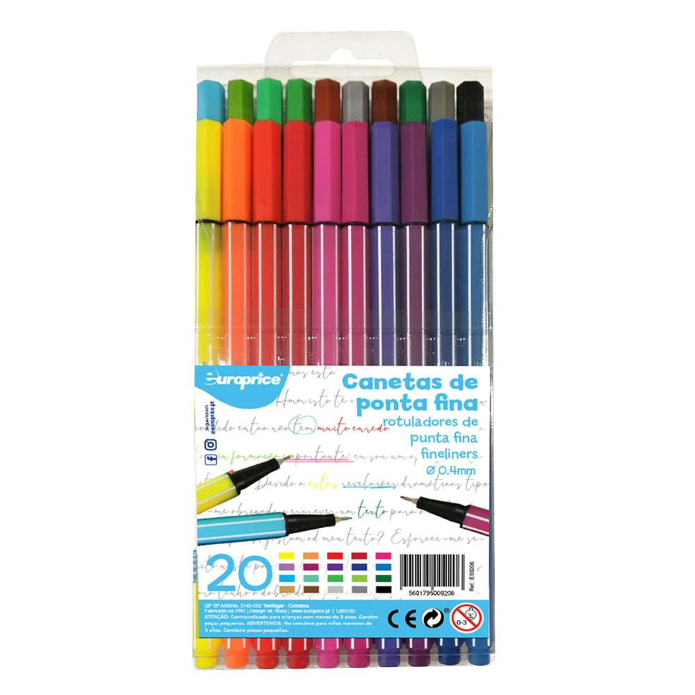 Pack of 20 fine-tip pens