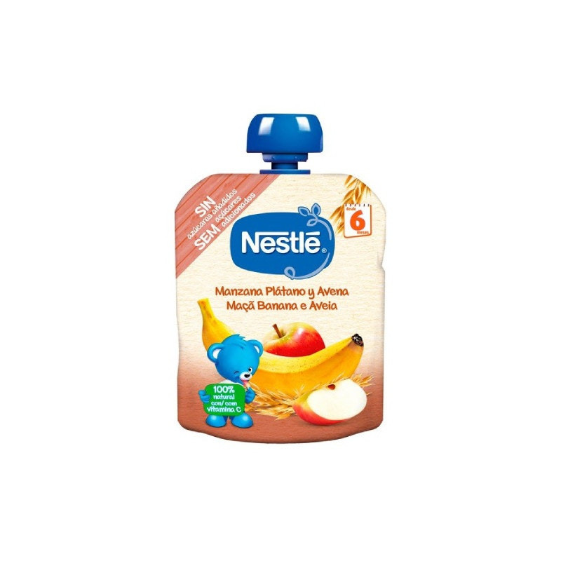 Apple, banana and oat pouch for babies 90 g
