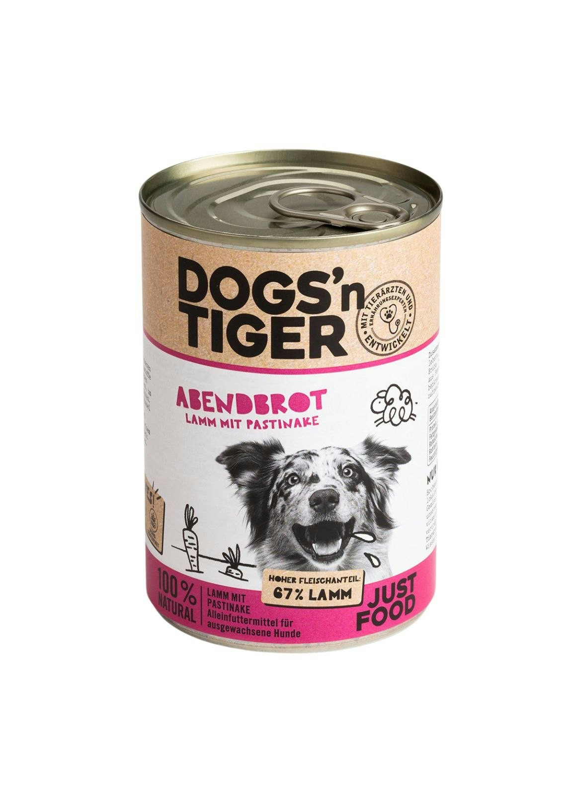 Alimento húmedo para perros cordero y chirivía