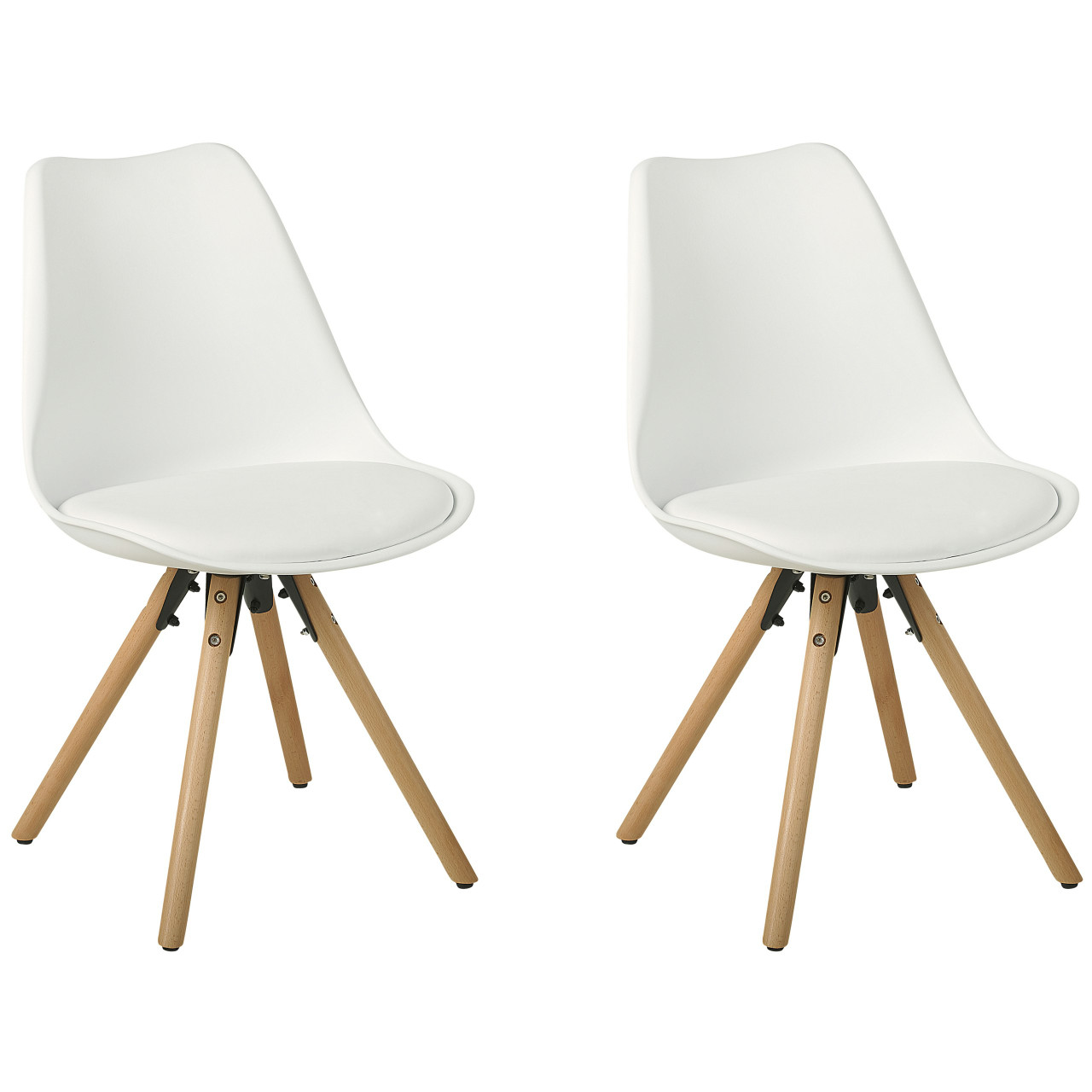 Dakota synthetic material dining chair with beech legs - set of 2