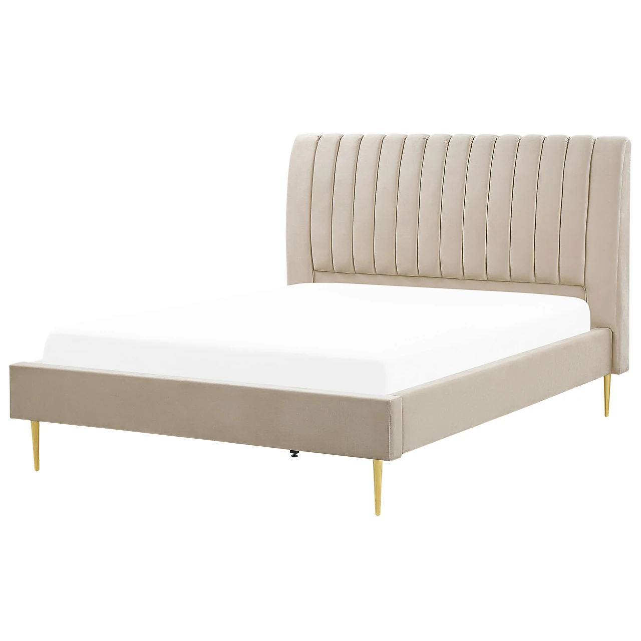 Cama Marville de terciopelo beige