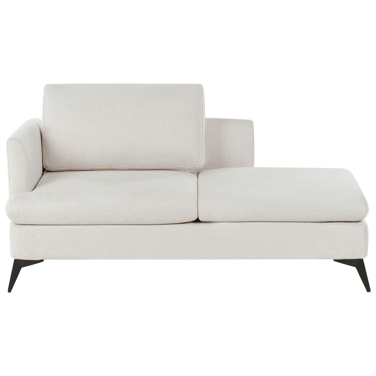 Chaise longue tapizada Sievoz tela beige orientación izquierda